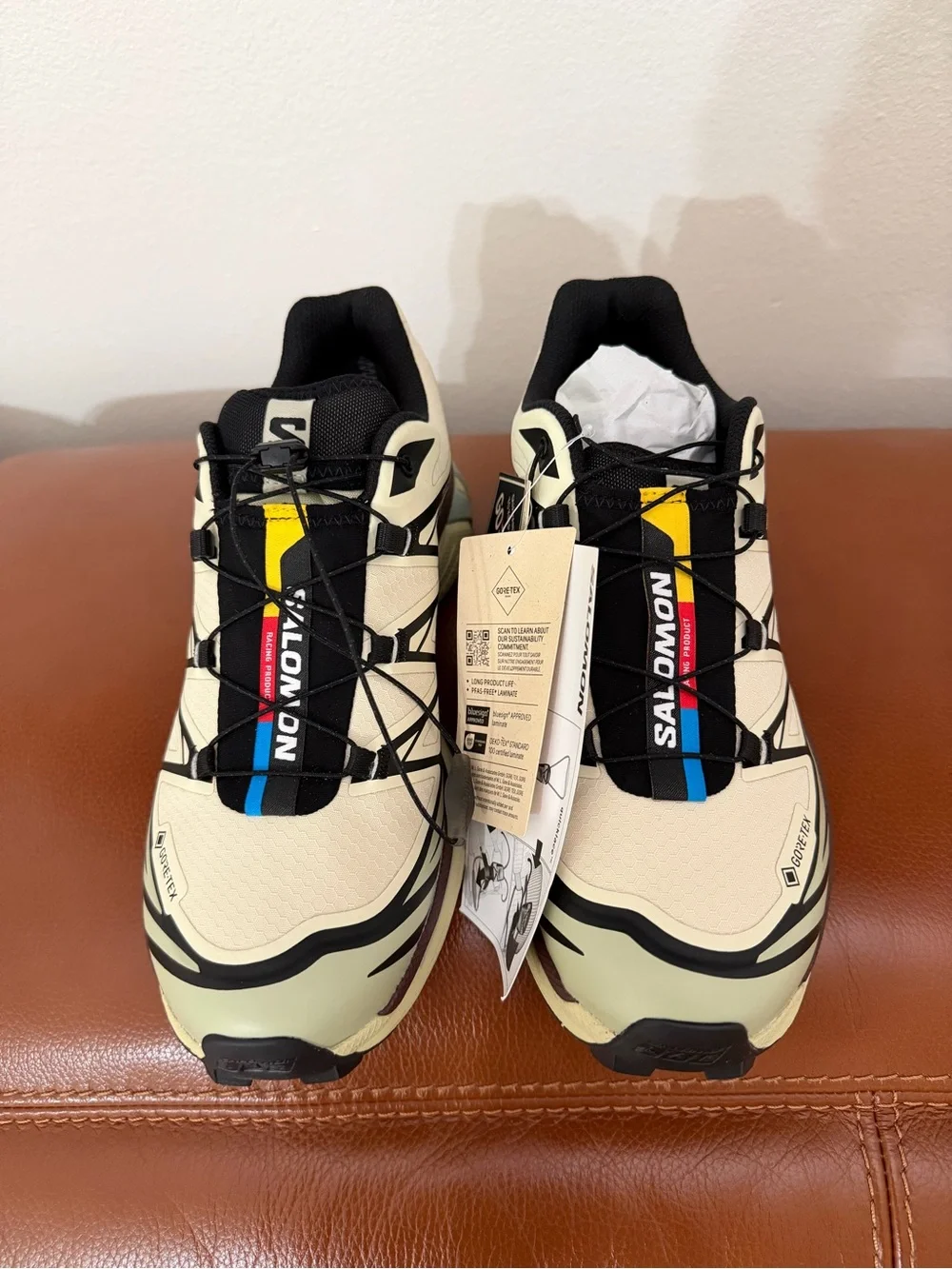 Salomon Aspargus Green / Tea / Bitter Chocolate XT-6 Gore-tex Unisex Sneakers - Picture 7 of 14